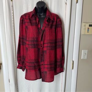 Vintage Women's Silk Four Seasons Plaid Button Down